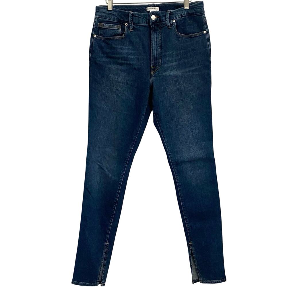 Good American Good Leg Split Ankle Jeans women’s Size 10 organic cotton